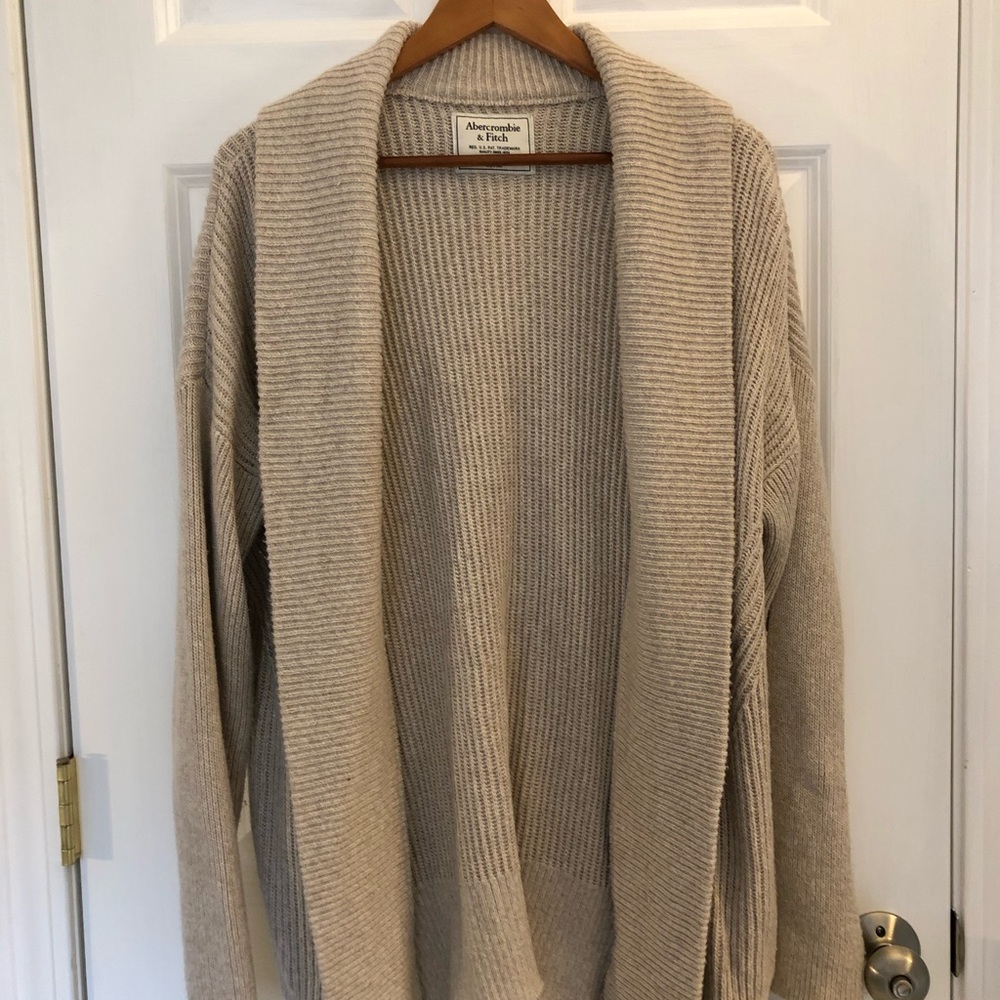 Abercrombie & Fitch Oatmeal Sweater Cardigan Coat